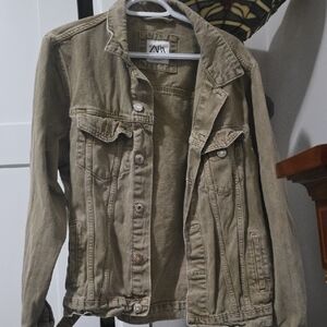 Zara Women's Khaki Denim Jacket